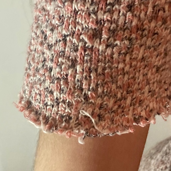 Girls Vintage Pink Black Tweed Dress Button 7/8 - Picture 5 of 11